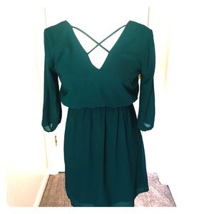 Green chiffon dress
